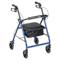 Rollator Rolling Walker with 6" Wheels, Fold Up Removable Back Support and Padded Seat