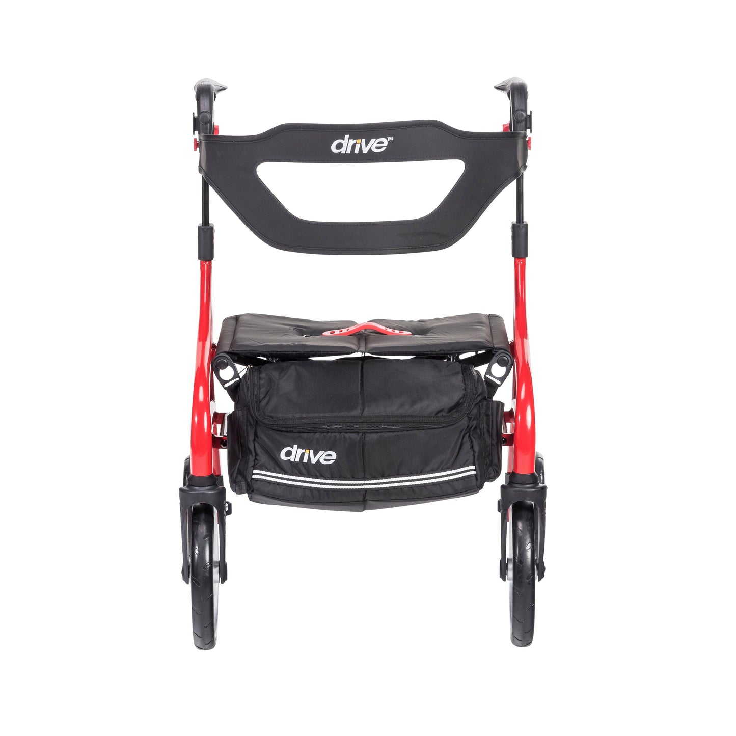 Drive Medical 102662RD-H Nitro Sprint Rollator Rolling Walker, Hemi Height, Red