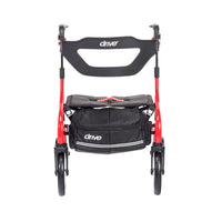 Drive Medical 102662RD-H Nitro Sprint Rollator Rolling Walker, Hemi Height, Red