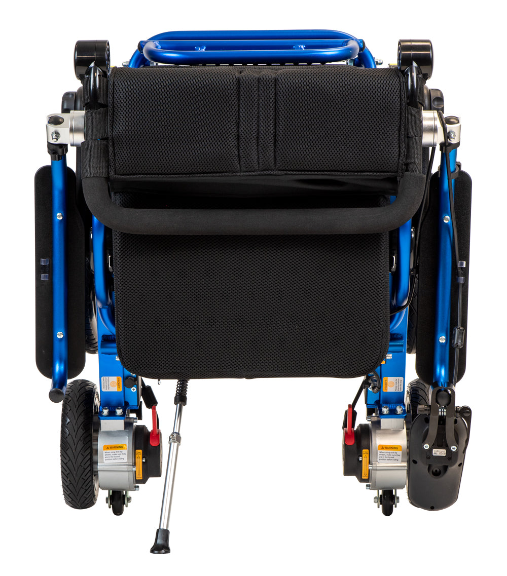 Geo Cruiser Elite EX Compact Lightweight Folding Power Wheelchair Blue