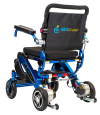 Geo Cruiser Elite EX Compact Lightweight Folding Power Wheelchair Blue