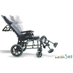 Karman MVP502-TP Lightweight Ergonomic Reclining Transport Wheelchair, V-Seating, Diamond Black Frame