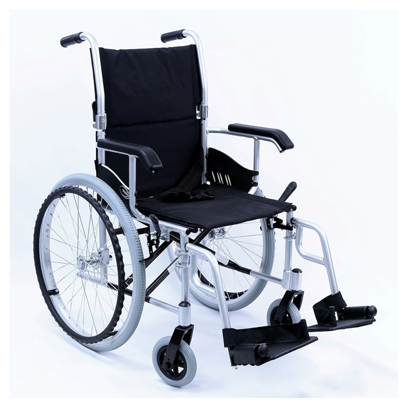 Karman LT-980 18 inch Seat 24 lbs. Ultra Lightweight Wheelchair with Elevating Legrest in Silver