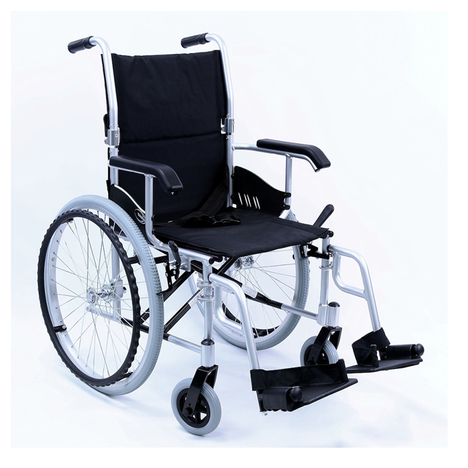 Karman LT-980 18 inch Seat 24 lbs. Ultra Lightweight Wheelchair with Swing Away Footrest in Silver