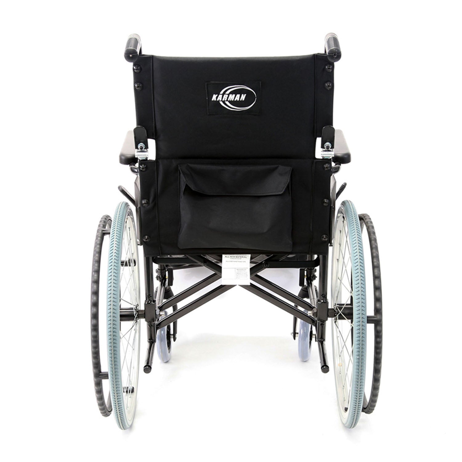 Karman LT-990 18 inch Seat 24 lbs Wheelchair with Quick Release Axles and Elevating Legrest Black Color