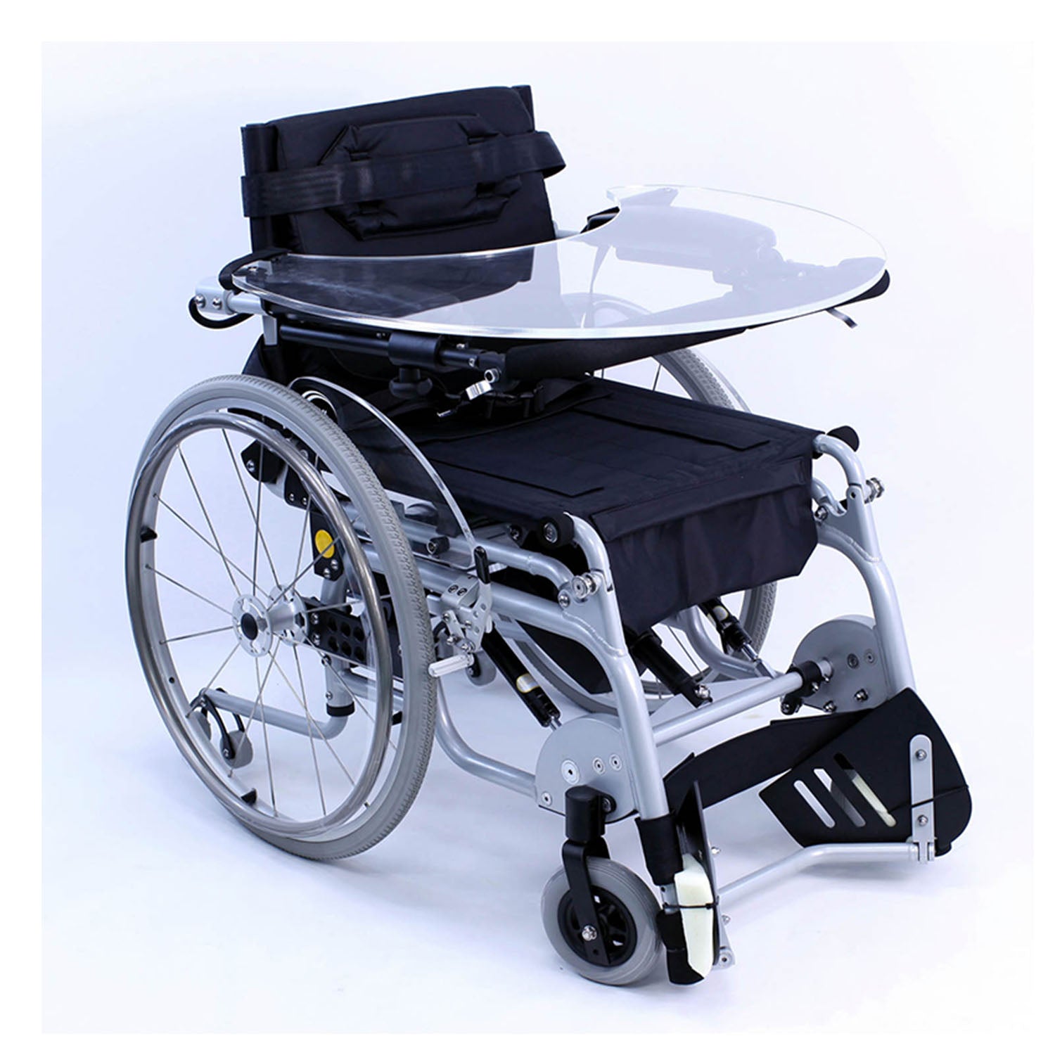 Karman XO-101 Manual Wheelchair, Push Button For Stand-Up Position, 18 inch Wide, Aluminum Frame With Multi Functional Tray