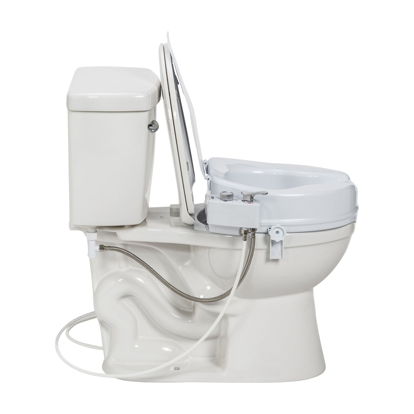 Drive Medical RTL12C006-WH PreserveTech Raised Toilet Seat with Bidet, Ambient & Warm Water