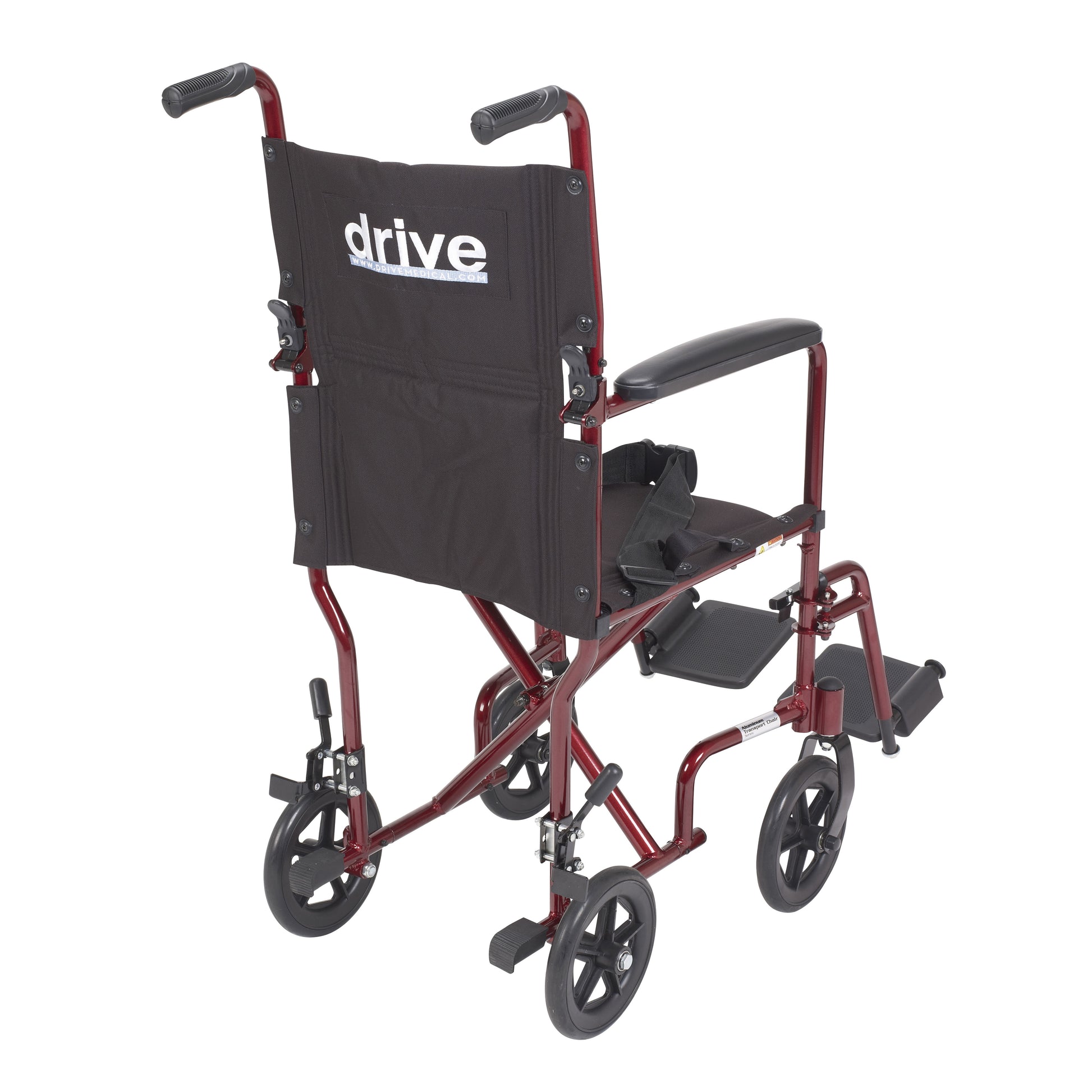 Drive Medical ATC17-RD Lightweight Transport Wheelchair, 17" Seat, Red