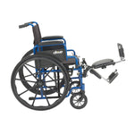 Drive Medical BLS16FBD-ELR Blue Streak Wheelchair with Flip Back Desk Arms, Elevating Leg Rests, 16
