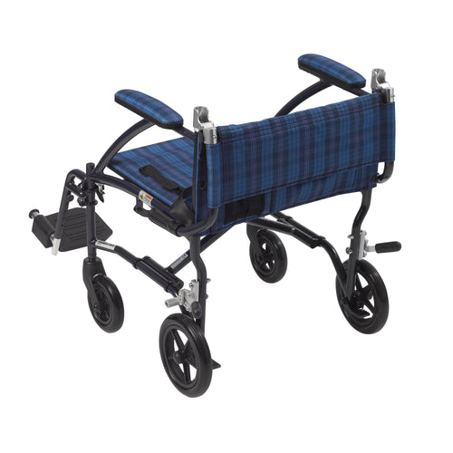 Drive Medical DFL19-BL Fly Lite Ultra Lightweight Transport Wheelchair, Blue