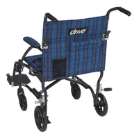 Drive Medical DFL19-BL Fly Lite Ultra Lightweight Transport Wheelchair, Blue