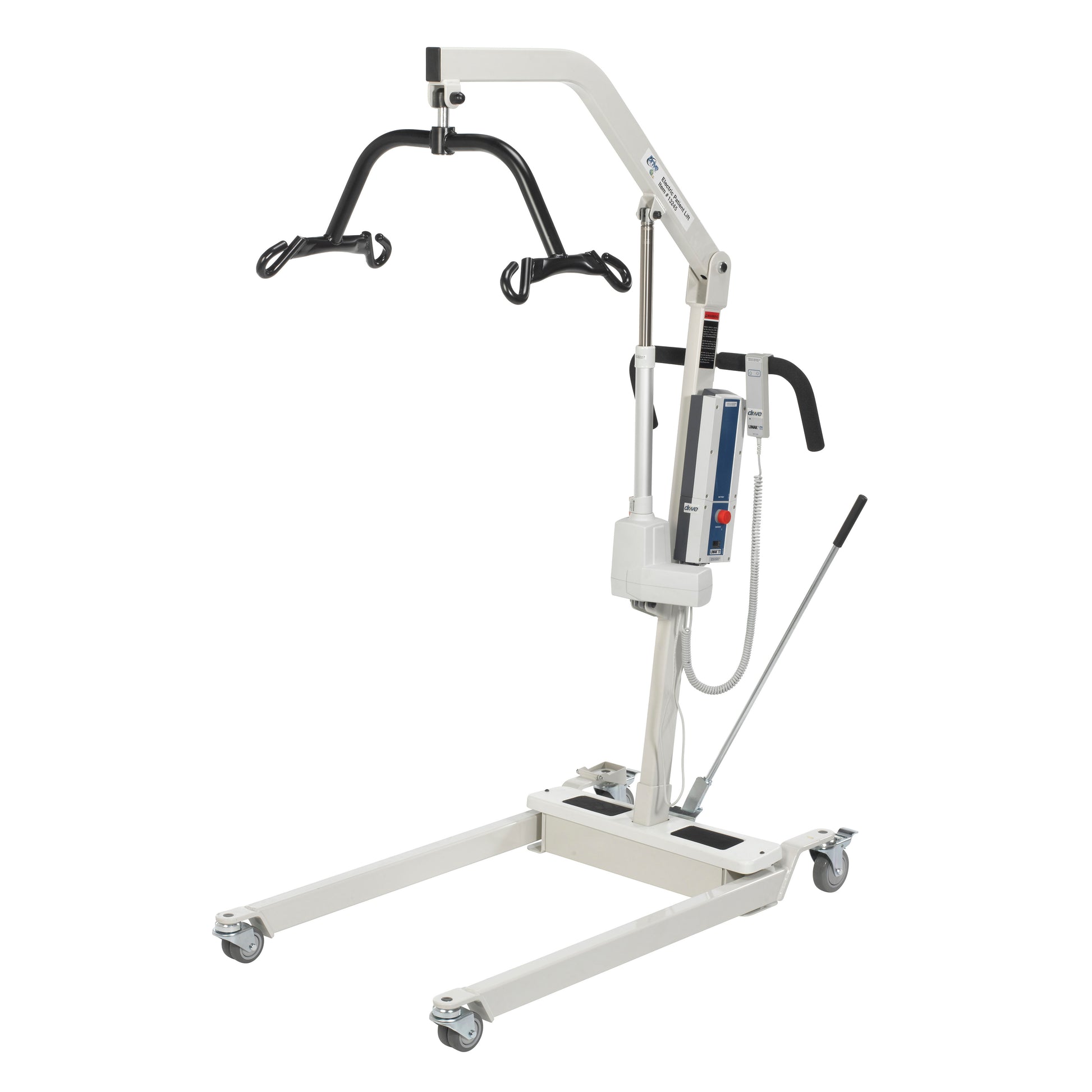 Drive Medical 13244 Bariatric Battery Powered Electric Patient Lift with Four Point Cradle and Rechargeable, Removable Battery, No Wall Mount