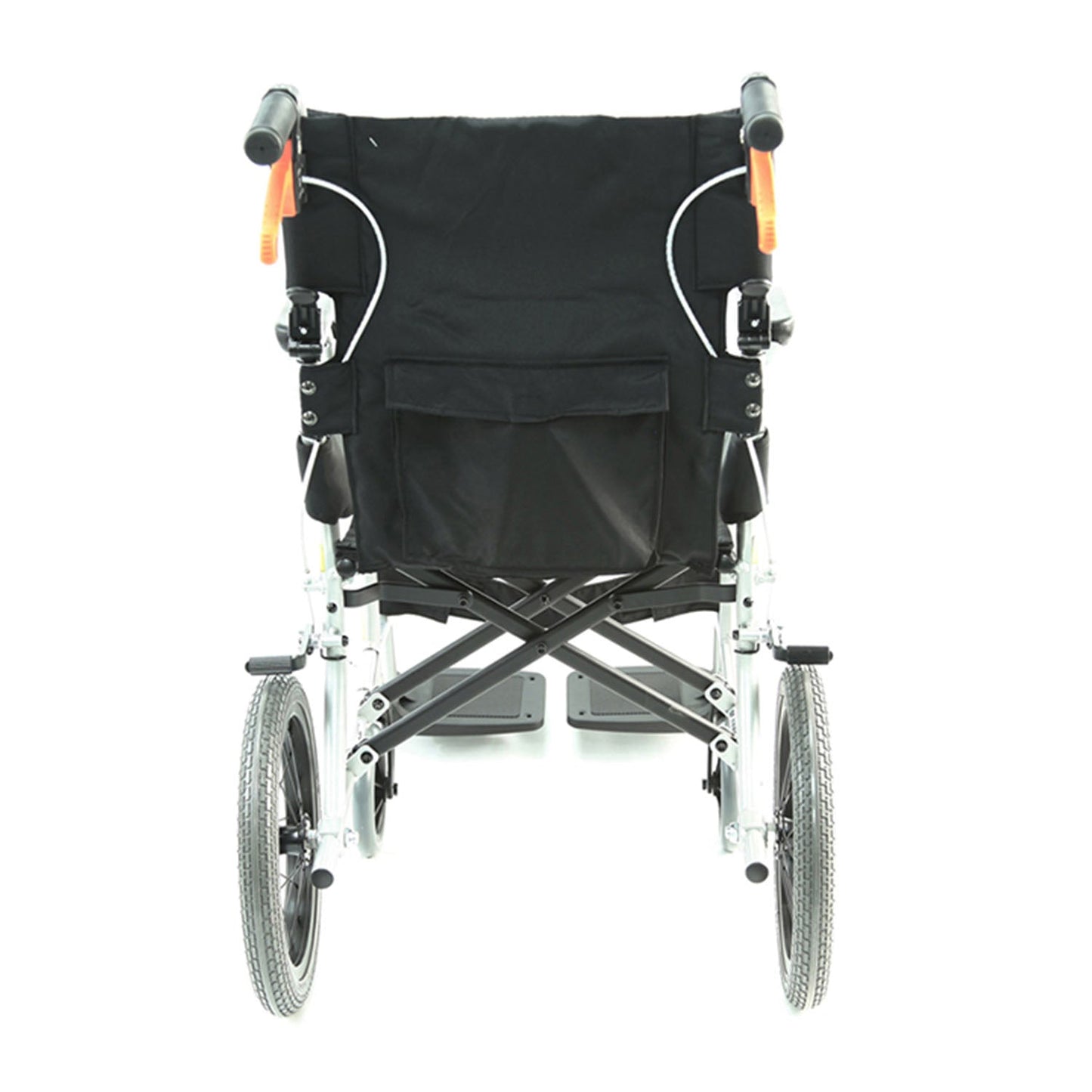Karman S-2501 Ergo Lite Ultra Lightweight Ergonomic Transport Wheelchair with Companion Hill Brakes, Silver Frame