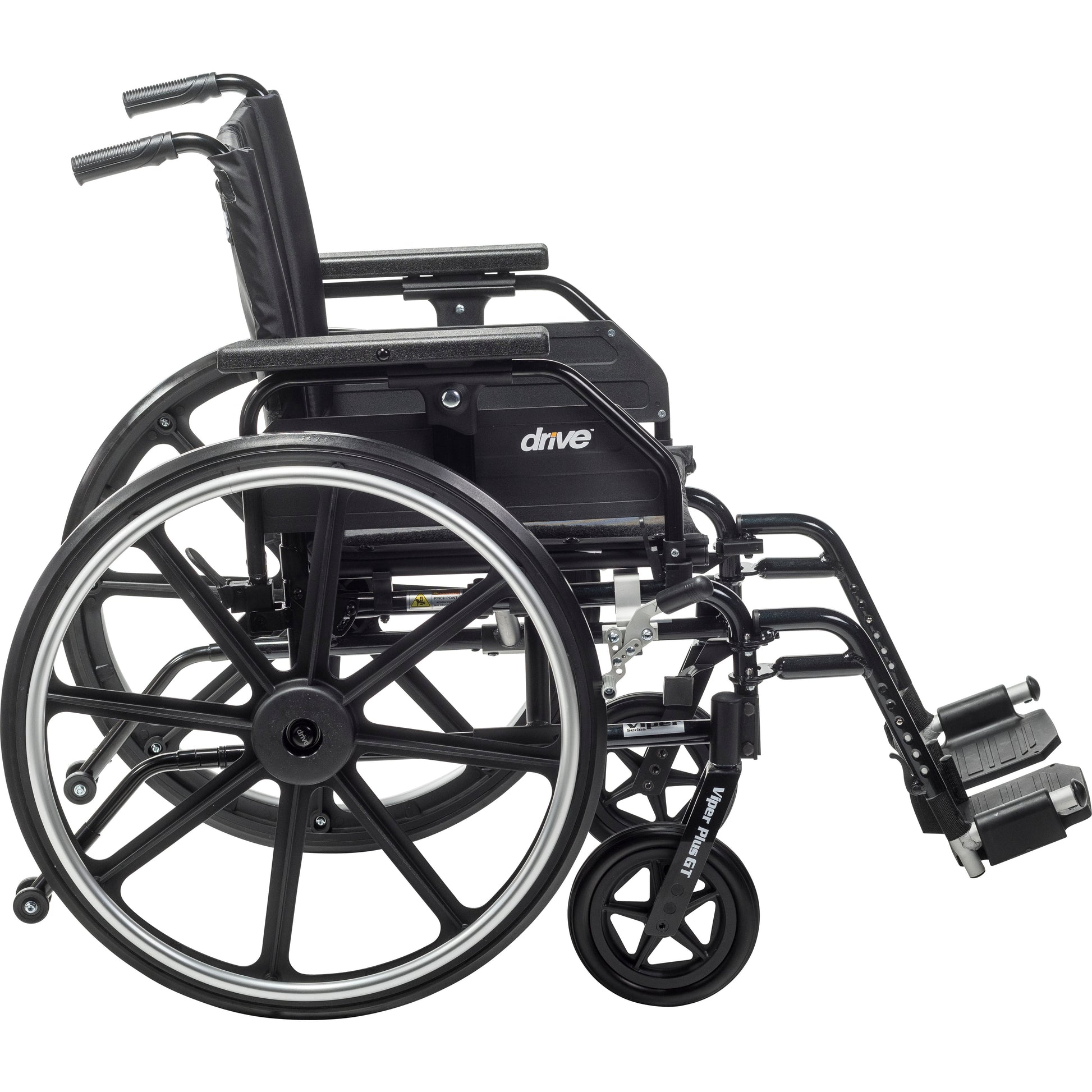 Drive Medical PLA420FBUARAD-SF Viper Plus GT Wheelchair with Universal Armrests, Swing-Away Footrests, 20" Seat