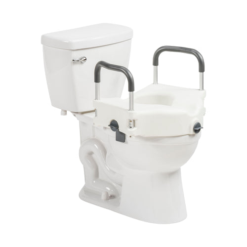 Drive Medical RTL12C003-WH PreserveTech Secure Lock Raised Toilet Seat, 5" Height