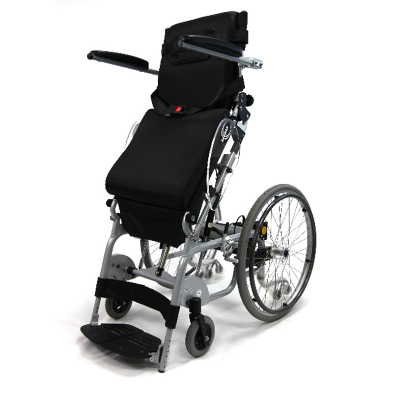Karman XO-101 Manual Wheelchair, Push Button For Stand-Up Position, 18 inch Wide, Aluminum Frame With Multi Functional Tray