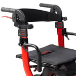 Drive Medical RTL10266DT Nitro Duet Dual Function Transport Wheelchair and Rollator Rolling Walker, Red Now Includes FREE Personal Alarm (A $29.95 Value) While Supplies Last!