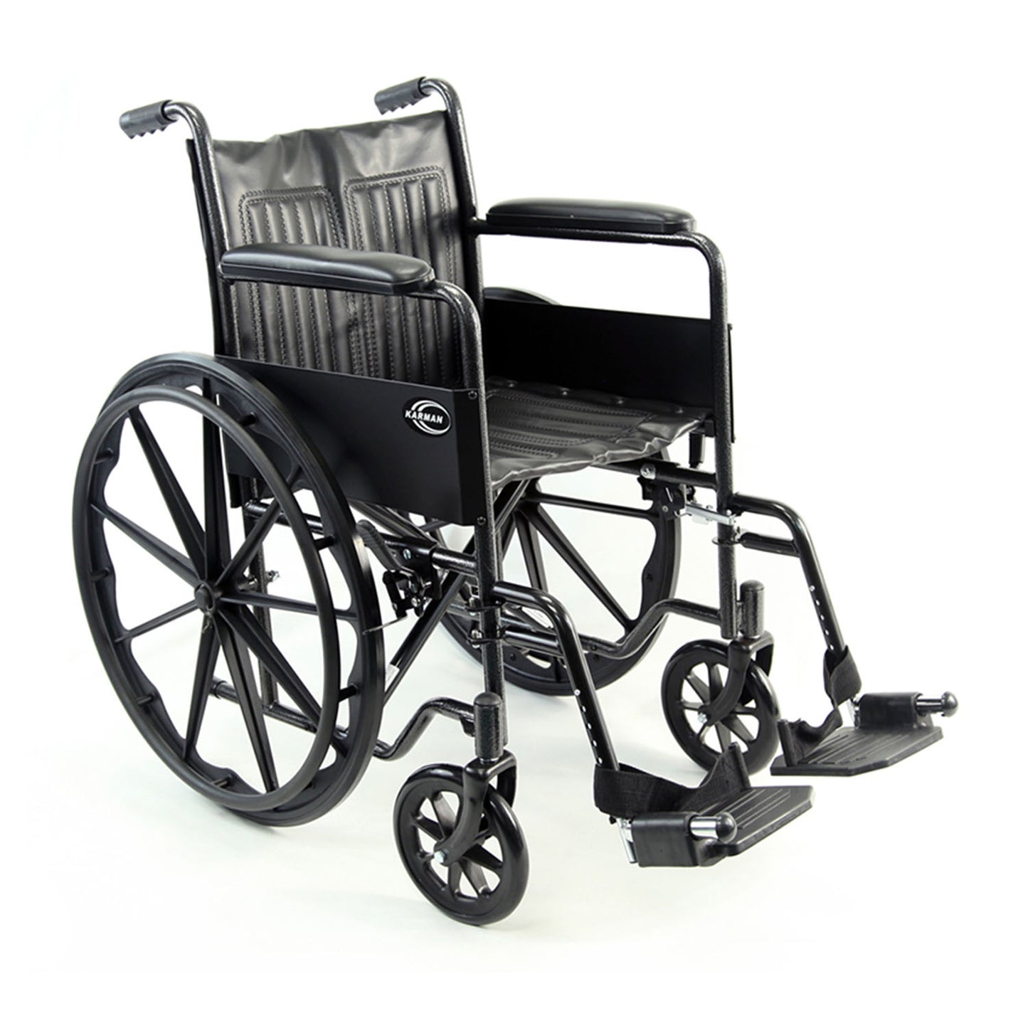 Karman KN-880 18 inch Seat Reclining Wheelchair with Removable Armrest and Elevating Legrest