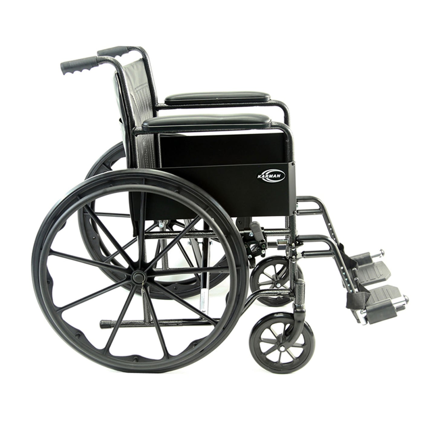 Karman KN-880 18 inch Seat Reclining Wheelchair with Removable Armrest and Elevating Legrest