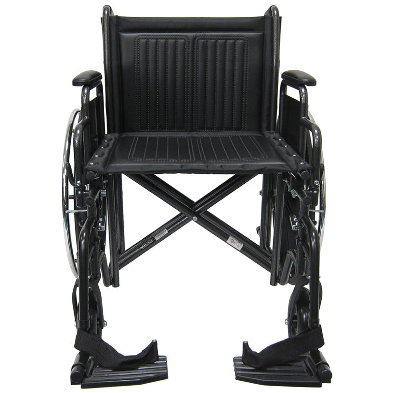 Karman KN-928 28 inch Seat Heavy Duty Wheelchair with Removable Armrest and Adjustable Seat Height