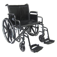 Karman KN-922 22 inch Seat Heavy Duty Wheelchair with Removable Armrest and Adjustable Seat Height