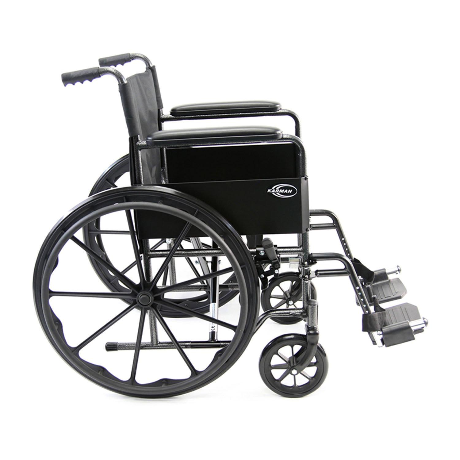 Karman LT-800T 18 inch Seat 34 lbs. Lightweight Steel Wheelchair with Fixed Armrest