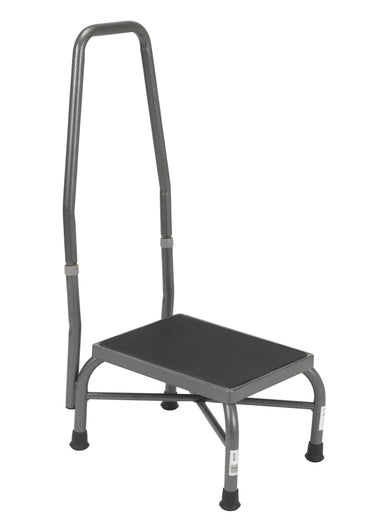 Drive Medical 13062-1SV Heavy Duty Bariatric Footstool with Non Skid Rubber Platform and Handrail