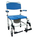 Drive Medical NRS185008 Aluminum Bariatric Rehab Shower Commode Chair with Two Rear-Locking Casters