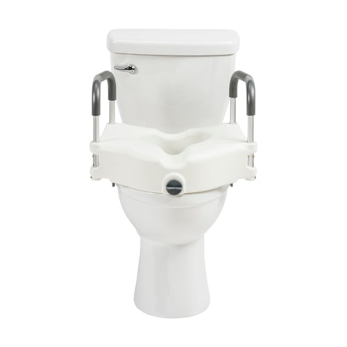 Drive Medical RTL12C003-WH PreserveTech Secure Lock Raised Toilet Seat, 5" Height