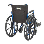 Drive Medical BLS18FBD-ELR Blue Streak Wheelchair with Flip Back Desk Arms, Elevating Leg Rests, 18