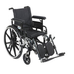 Drive Medical PLA416FBFAARAD-ELR Viper Plus GT Wheelchair with Flip Back Removable Adjustable Full Arms, Elevating Leg Rests, 16