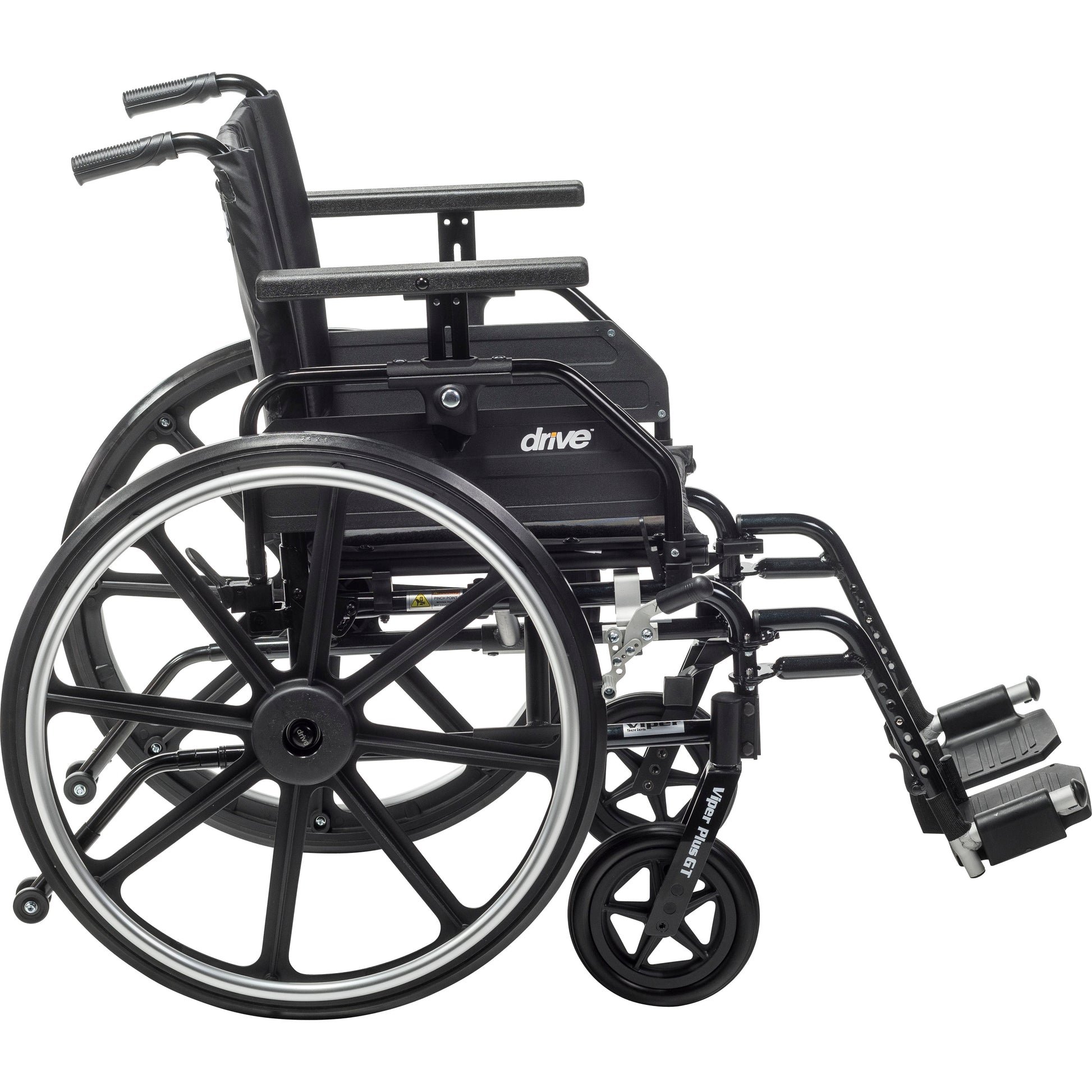 Drive Medical PLA422FBUARAD-SF Viper Plus GT Wheelchair with Universal Armrests, Swing-Away Footrests, 22" Seat