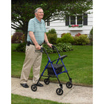 Drive Medical RTL10261BL Adjustable Height Rollator Rolling Walker with 6