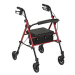 Drive Medical RTL10261RD Adjustable Height Rollator Rolling Walker with 6
