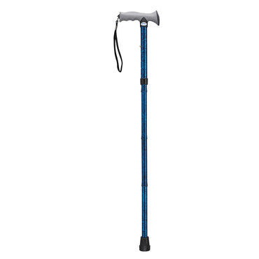 Drive Medical RTL10370BC Adjustable Lightweight Folding Cane with Gel Hand Grip, Blue Crackle