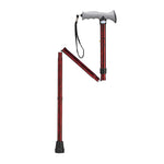 Drive Medical RTL10370RC Adjustable Lightweight Folding Cane with Gel Hand Grip, Red Crackle