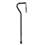 Drive Medical RTL10372BK Adjustable Height Offset Handle Cane with Gel Hand Grip, Black