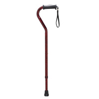 Drive Medical RTL10372RC Adjustable Height Offset Handle Cane with Gel Hand Grip, Red Crackle