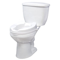 Drive Medical RTL12064 Raised Toilet Seat with Lock, Standard Seat, 4"