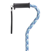 Drive Medical RTL10372PL Adjustable Height Offset Handle Cane with Gel Hand Grip, Plaid