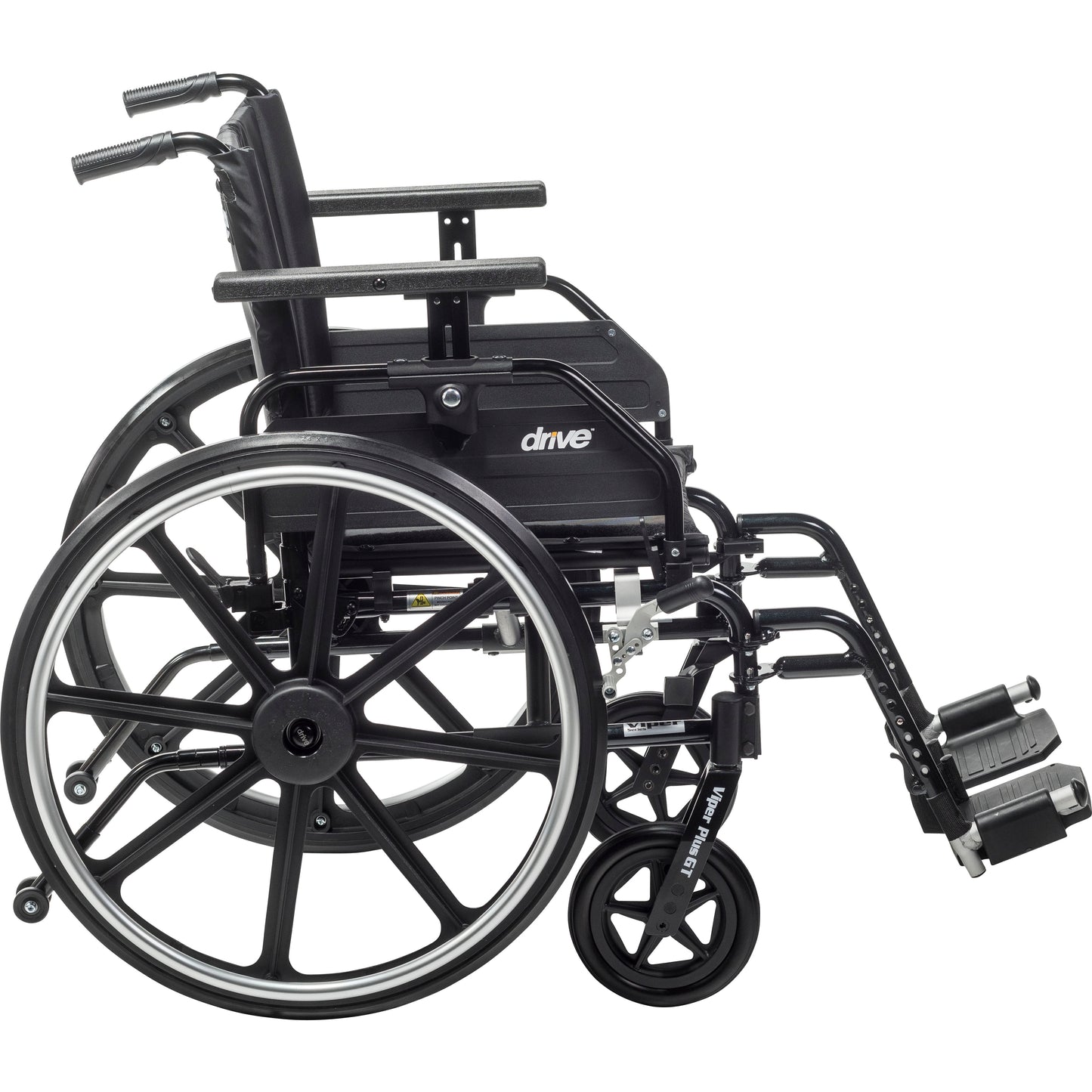 Drive Medical PLA422FBUARAD-SF Viper Plus GT Wheelchair with Universal Armrests, Swing-Away Footrests, 22" Seat