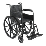 Drive Medical SSP218FA-SF Silver Sport 2 Wheelchair, Non Removable Fixed Arms, Swing away Footrests, 18