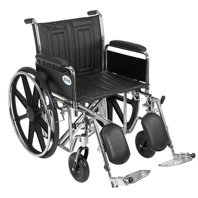 Sentra EC Heavy Duty Wheelchair 20 inch Seat Full Arms Leg Rests