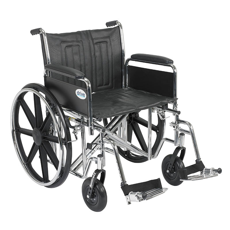 Sentra EC Heavy Duty Wheelchair 22 inch Seat Full Arms Footrests