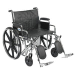 Drive Medical STD24ECDDA-ELR Sentra EC Heavy Duty Wheelchair, Detachable Desk Arms, Elevating Leg Rests, 24