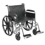 Drive Medical STD24ECDFA-SF Sentra EC Heavy Duty Wheelchair, Detachable Full Arms, Swing away Footrests, 24