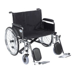Drive Medical STD26ECDFA-ELR Sentra EC Heavy Duty Extra Wide Wheelchair, Detachable Full Arms, Elevating Leg Rests, 26