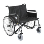 Drive Medical STD28ECDFA Sentra EC Heavy Duty Extra Wide Wheelchair, Detachable Full Arms, 28