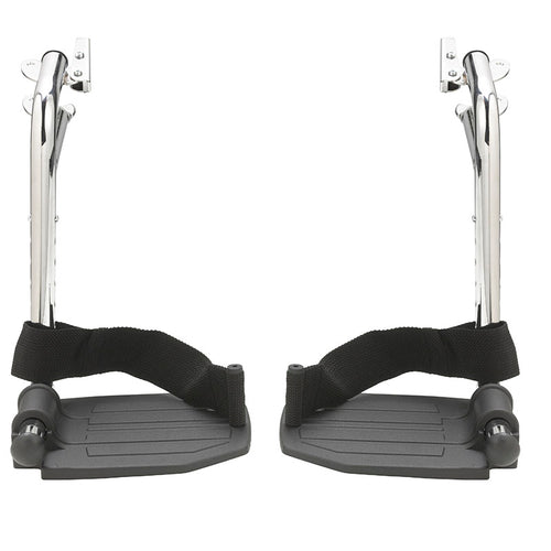 Drive Medical STDSF-TF Chrome Swing Away Footrests with Aluminum Footplates, 1 Pair