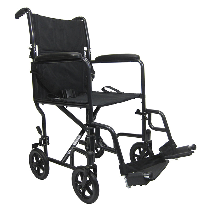 Karman T-2017 17 inch Seat 23 lbs. Steel Transport Chair with Removable Footrest